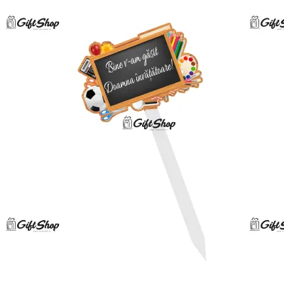 Bine v-am gasit in noul doamna invatatoare, topper lemn, model a